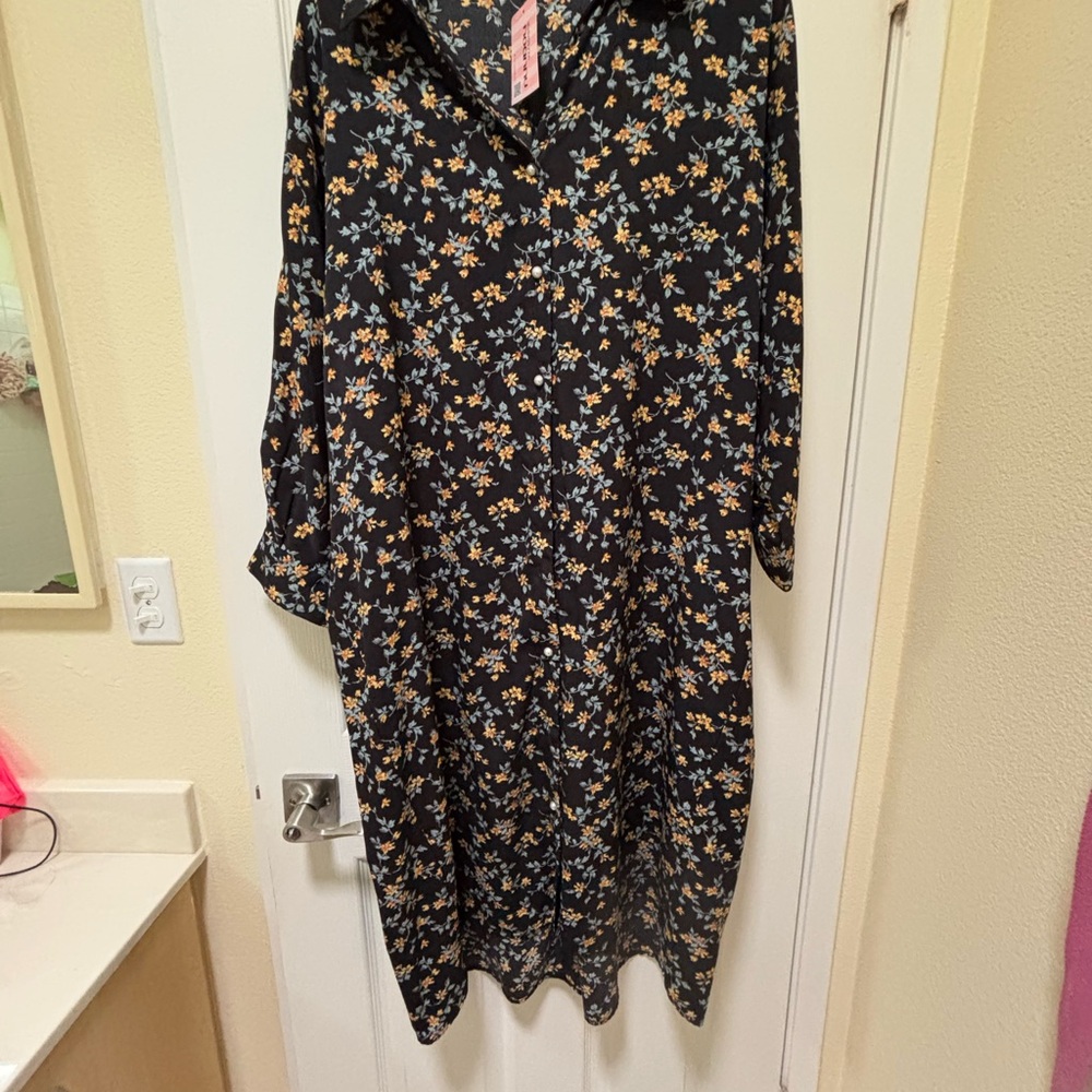 Floral Black Dress